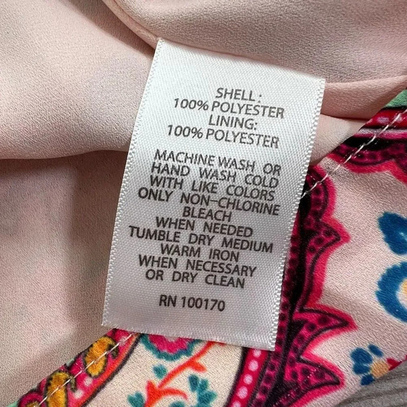 Tabitha Webb Womens Pink Multicolor Paisley Print V-Neck Tank Top Size Medium - Picture 5 of 6